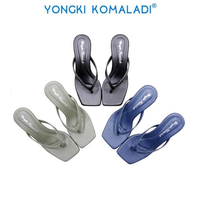 COD [ ORIGINAL ] YONGKI KOMALADI HEELS OL-BY7601-23R LADIES Merah Coklat Wanita Sandal Hitam Putih