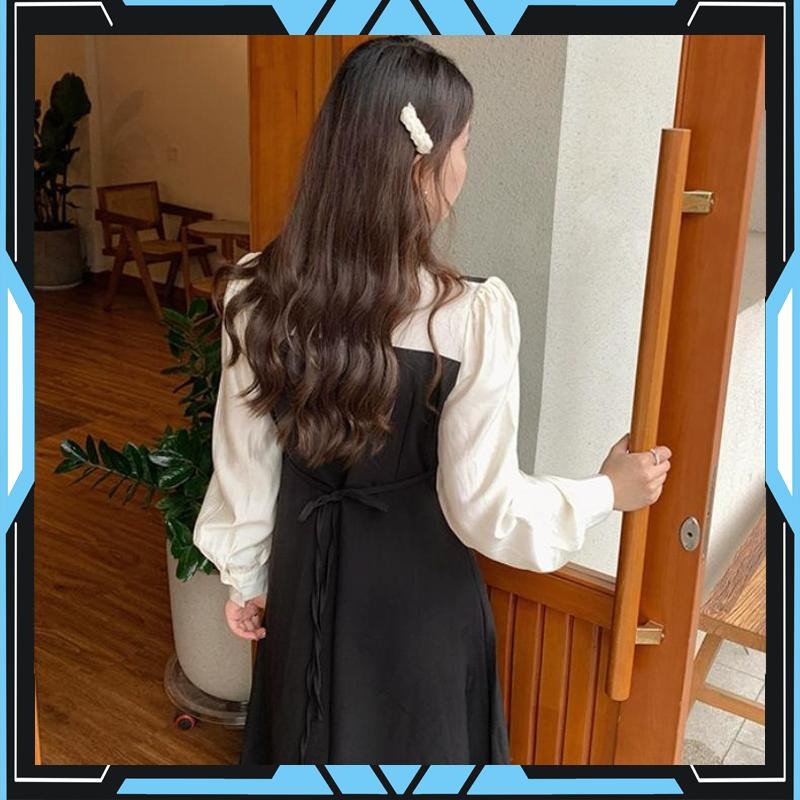 Promo Dress lengan panjang wanita ala korea Gaun lengan panjang Hepburn IMJ-46