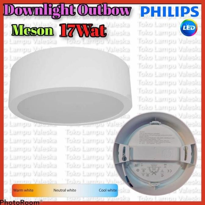 Downlight Meson Outbow Philips 17Watt 6500k/3000k - Putih