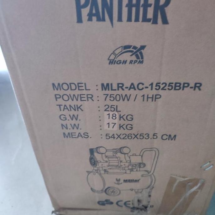 TERBARU - mollar AC1525BP kompresor AC 1525 BPR 25liter 1HP oiless AC1525 BP R