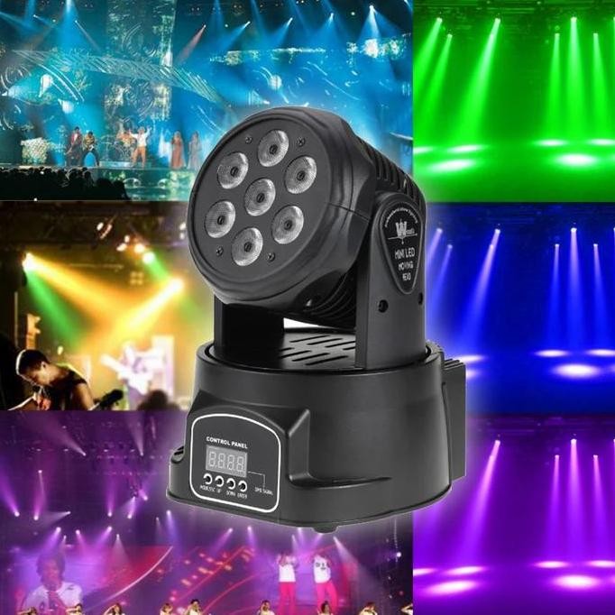 NEW mini led RGB moving head light spot light lampu disko rotasi dmx512PAR