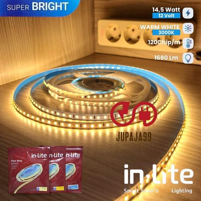 TERMURAH - FLEXI STRIP LIGHT INLITE 120 CHIP/M 14.5 W/ M IP65 DC 12V INFS016