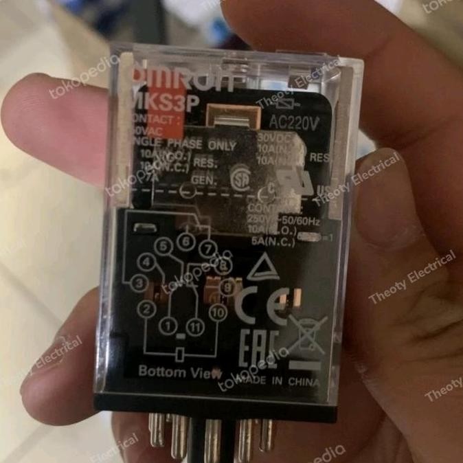 TERMURAH - RELAY MKS3P 220VAC RELAY 3PDT 11PIN 220V/240VAC ORIGINAL OMRON