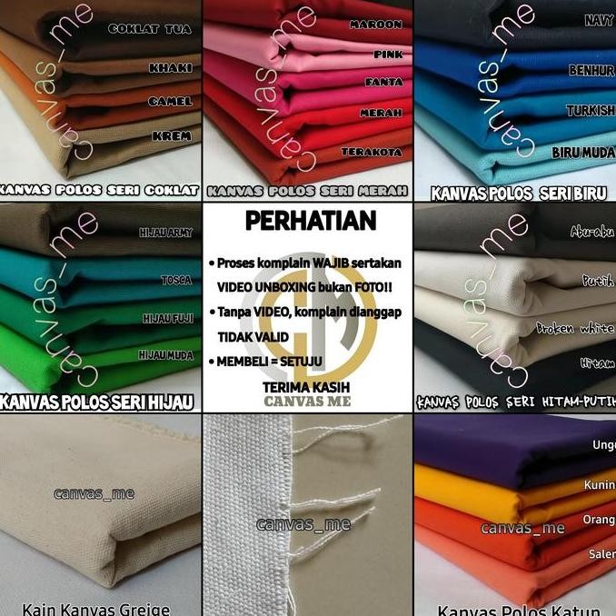 KAIN KANVAS POLOS SERI HITAM PUTIH