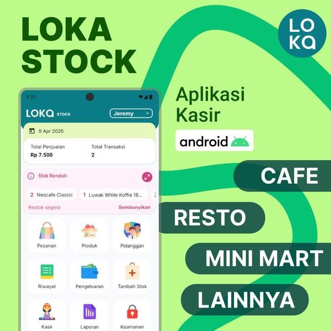 Aplikasi Kasir Android Pencetak Struk - LOKA Stock HT