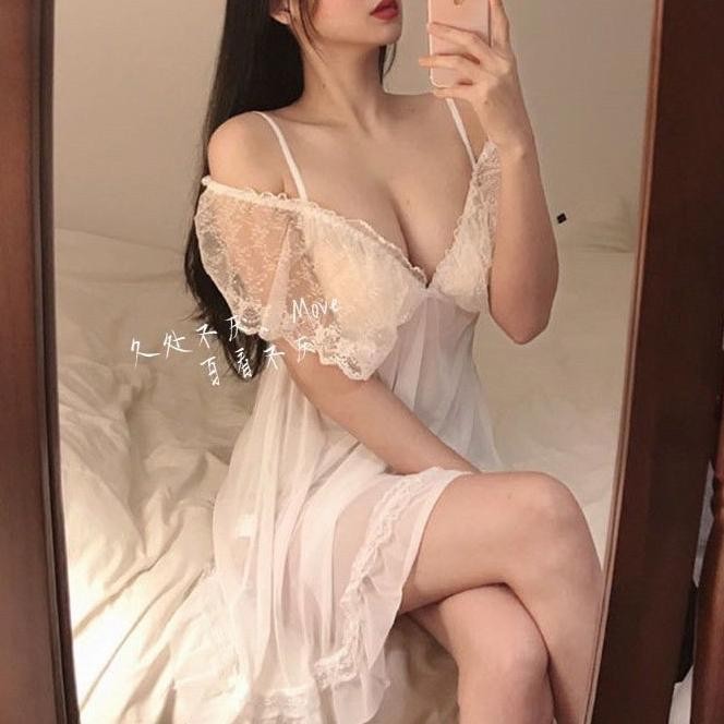 indahnya69 Baju tidur suspender model mesh barat yang seksi terlihat melangsingkan