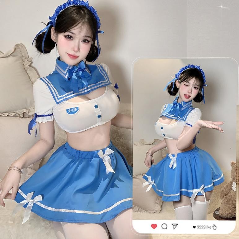 kesayangan69 [Purelove]Set lingerie seksi perspektif busur gaya kampus yang manis