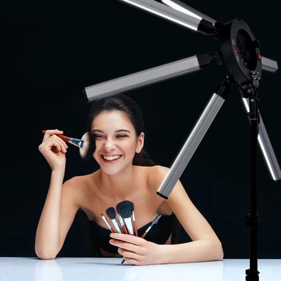 Free MirrorProfesional Lampu Starlight Makeup Portable Ring Light Tripod(+Tripod Tas) Remote Control