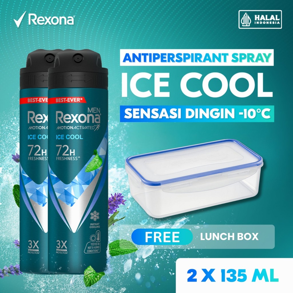 BUY 2 REXONA MEN LIMITED EDITION FIFA ANTIPERSPIRANT AEROSOL DEODORANT SPRAY ICE COOL 135ML FREE LUN