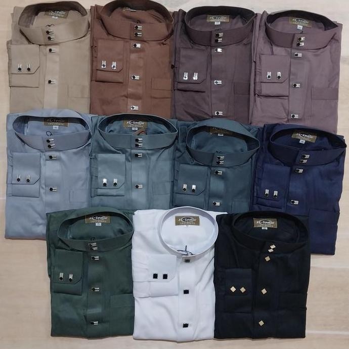 INSTAN JUBAH GAMIS ANAK LAKI LAKI REMAJA TANGGUNG LENGAN PANJANG BAHAN KATUN HITAM PUTIH TANGAN KANC