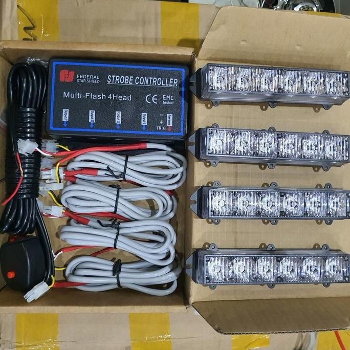 Promo Strobo led 4kotak 6led 4-6H split COD