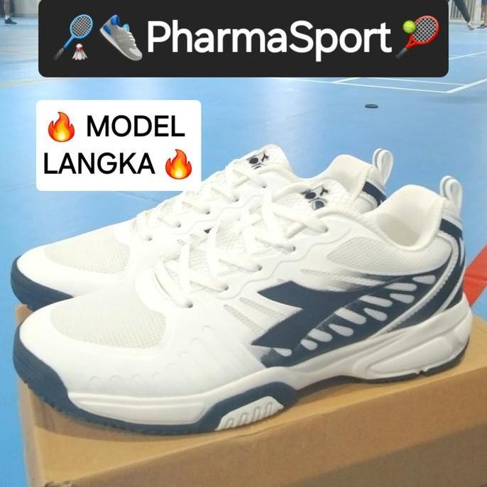 Promo [PUTIH 43 HITAM 39] Diadora Flame Tennis Badminton 2 Variasi Black and White COD