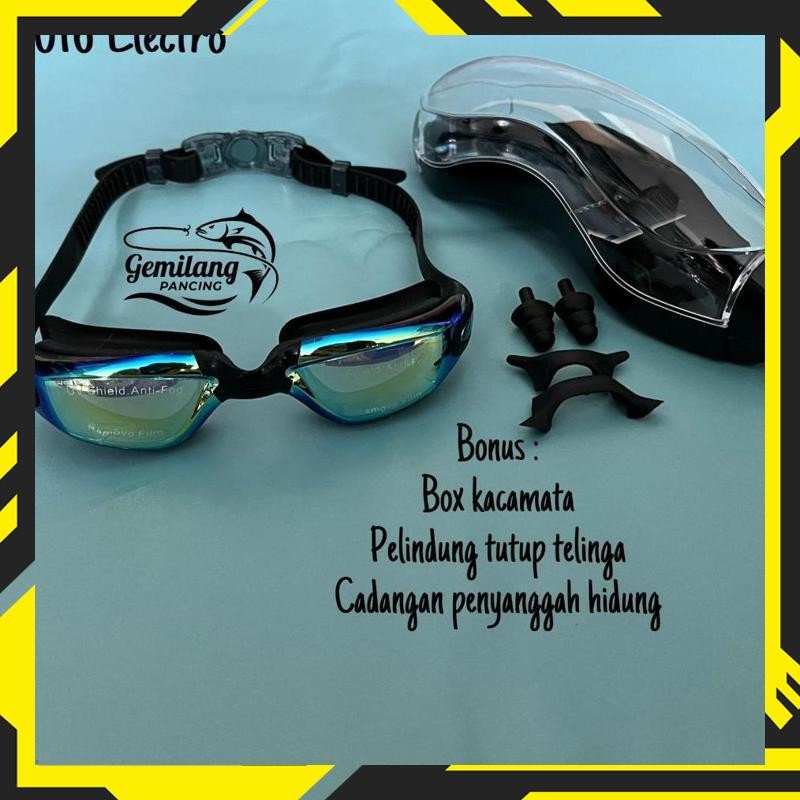 Diskon Kacamata Renang Dewasa Remaja Y016 Anti Fog & Anti Kabut Lensa Electro FREE BOX RWM-85