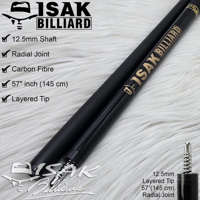 ISAK Billiard Carbon Cue - Radial Hat Logo Low Deflection Stick Billiard