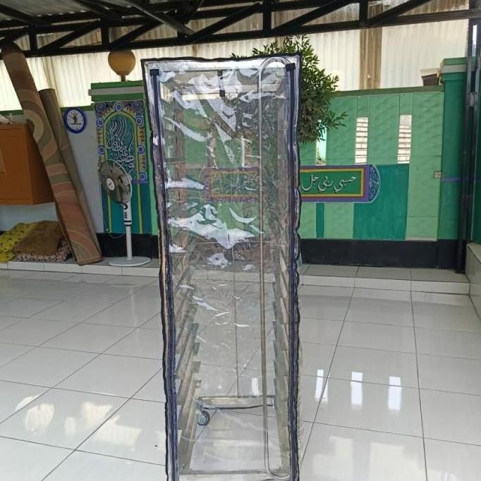 Cover plastik penutup rak loyang roti untuk rak 10-15 susun