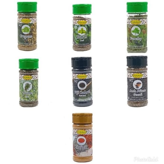 

Oregano Basil Parsley Thyme Biji Selasih Lada Hitam Caju - Baroma