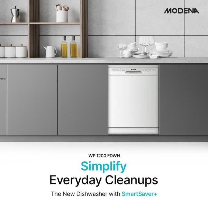 MODENA Dishwasher - WP 1200 FDWH // MODENA WP1200FDWH Mesin Pencuci Piring