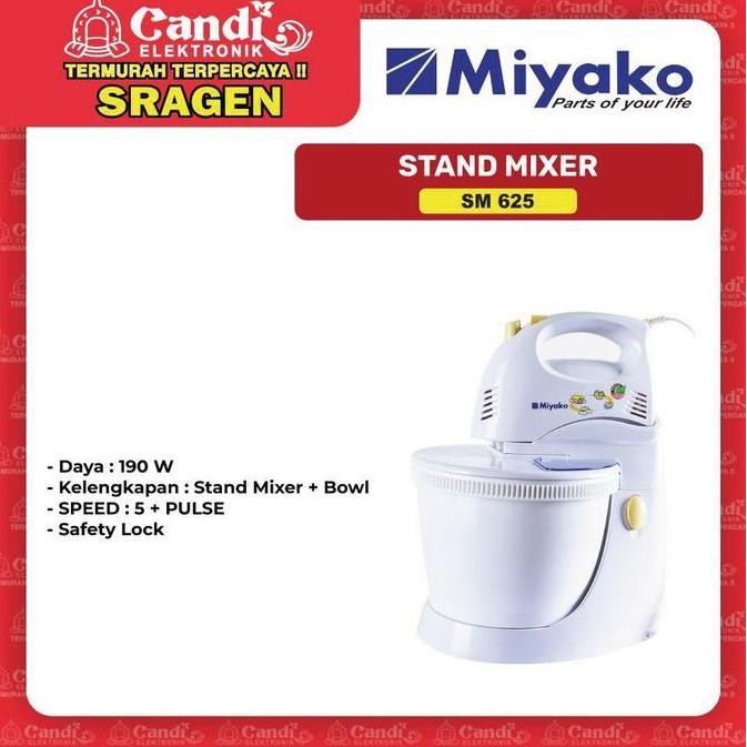 PROMO MIYAKO STAND MIXER PENGADUK ADONAN KUE - SM 625 - Candi Elektronik Sragen
