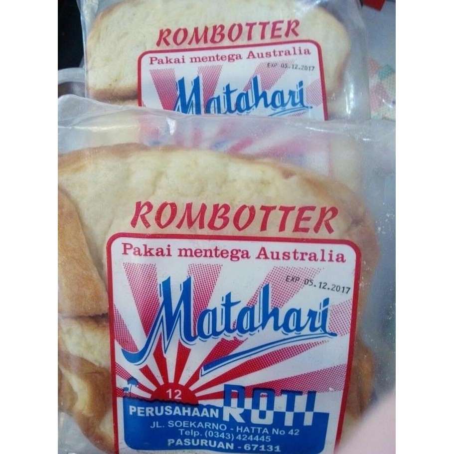 

Roti Matahari Rhumbutter Roti Sisir Roombutter