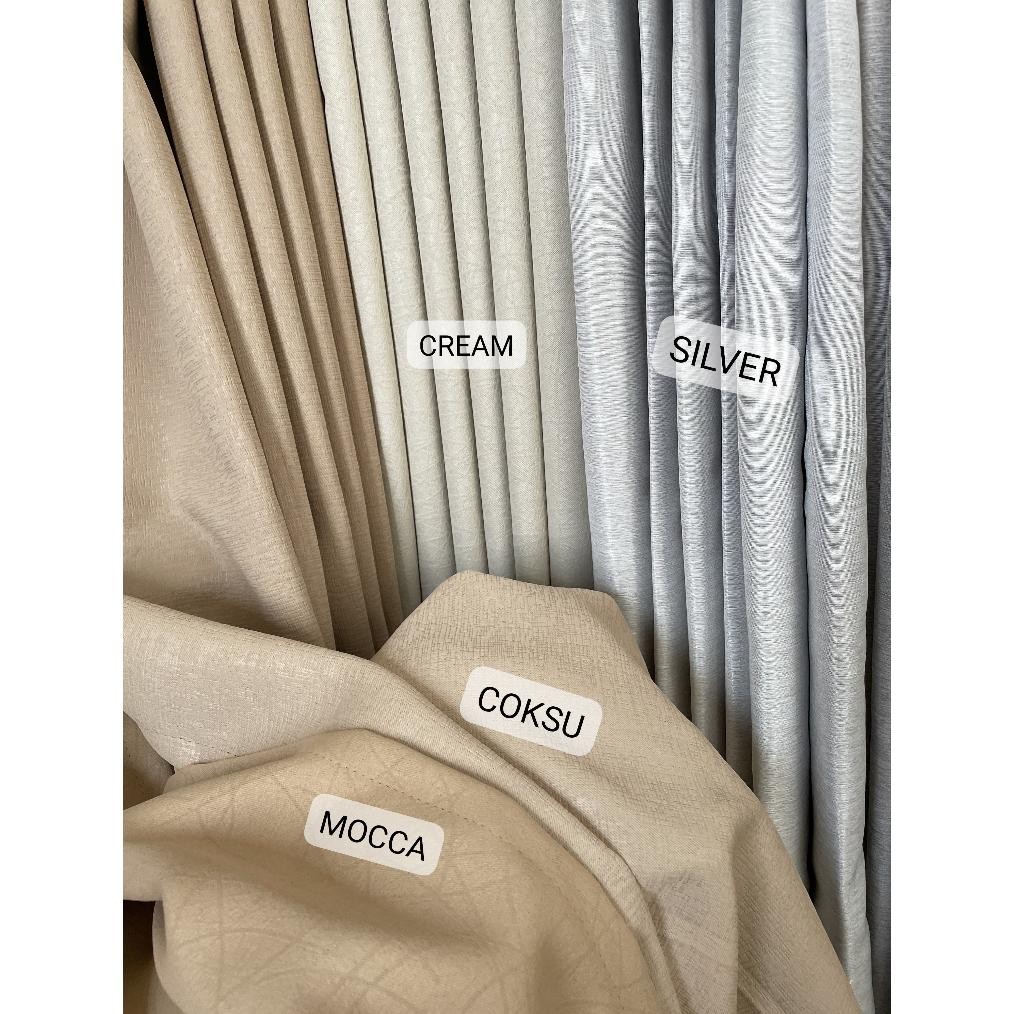 Gorden Blackout Blazer Polos Peach Silver Cream Jendela Pintu Minimalis Tirai