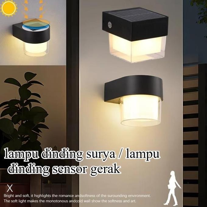 Vixplorn-Lampu dinding rumah tenaga surya / dinding dekorasi taman luar ruangan lampu tahan air taha