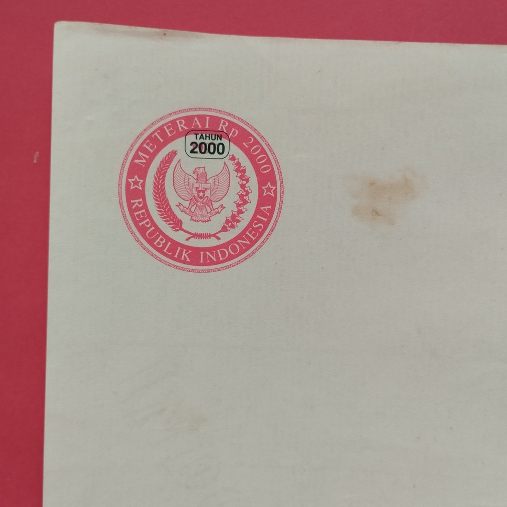 

Kertas Segel Kuno Rp 2000 Tahun 1997 Cetak Tindih Tahun 2000 Single