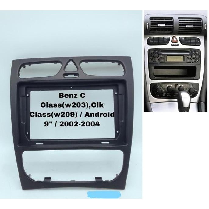 '' Frame 2 Din Headunit 9 Inch Mercedes Benz C Cl W203 2002-2006 Clk W209 ''