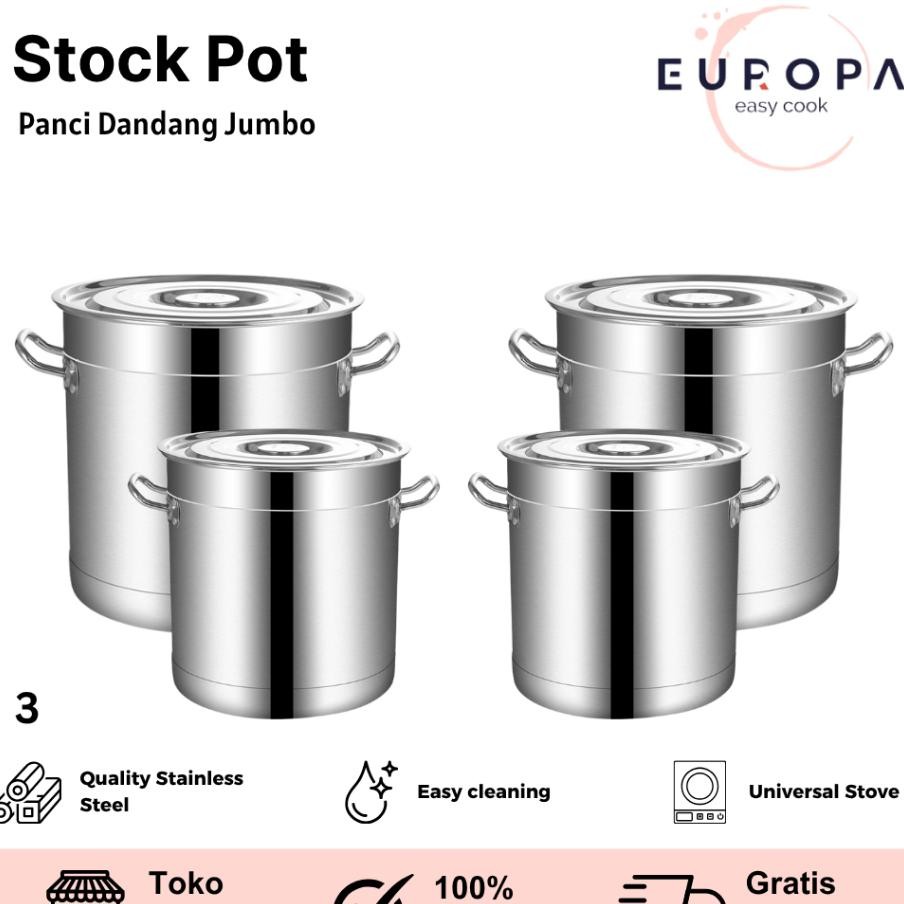 Panci Dandang Stainless Steel Tebal Panci Bakso Stopot Panci Besar Europa
