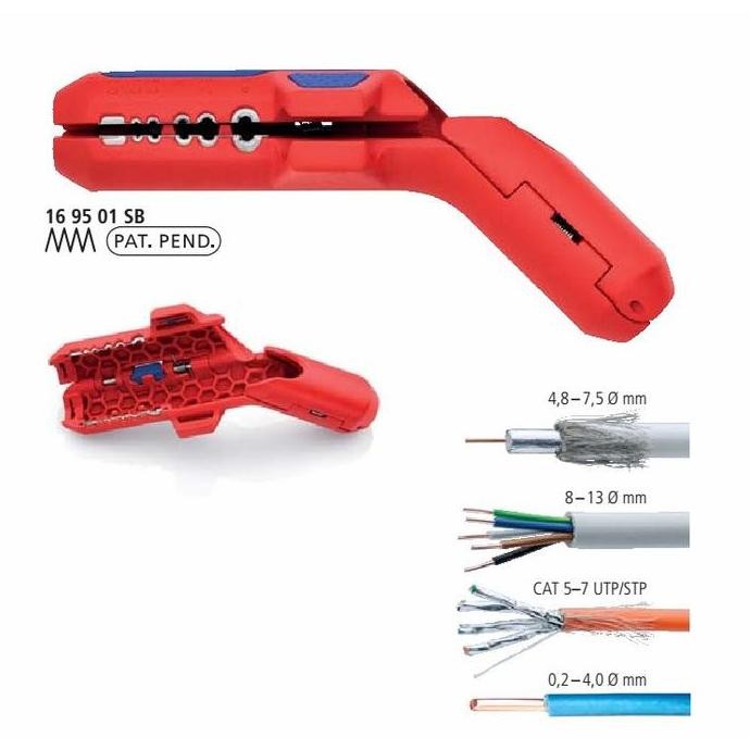 Alat Pengupas Kabel 16 95 01 SB KNIPEX Universal Stripping Tool