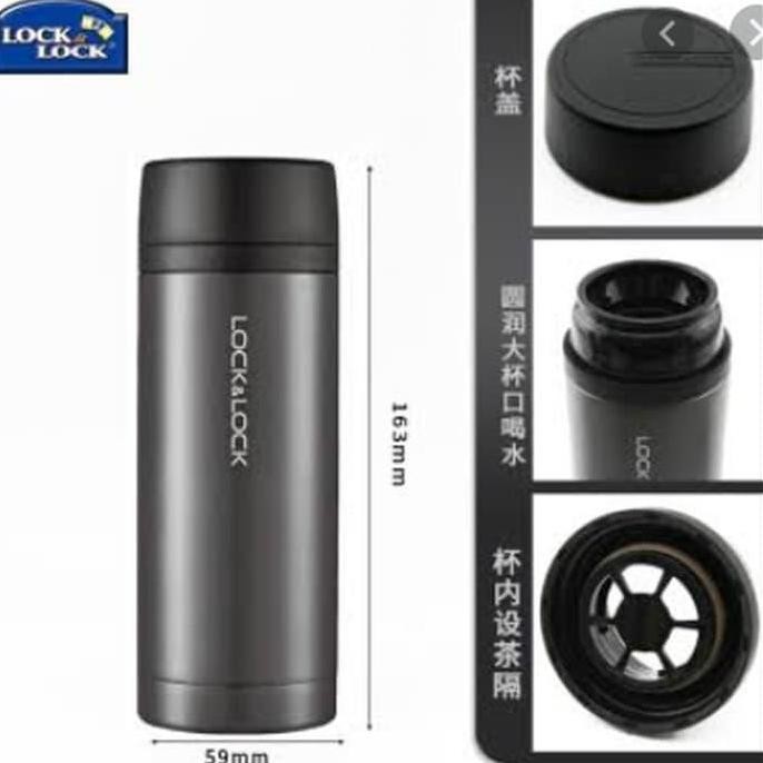 LOCK N LOCK COMPACT TUMBLER 250ML BLACK BOTOL MINUM TERMOS LHC4133
