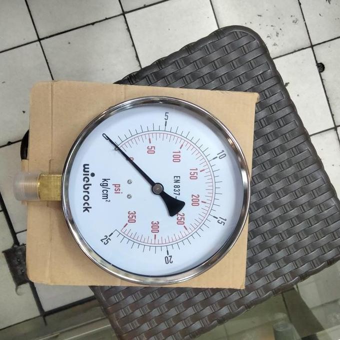 Pressure Gauge 25 bar / 350psi wiebrock 6" Buttom Raket