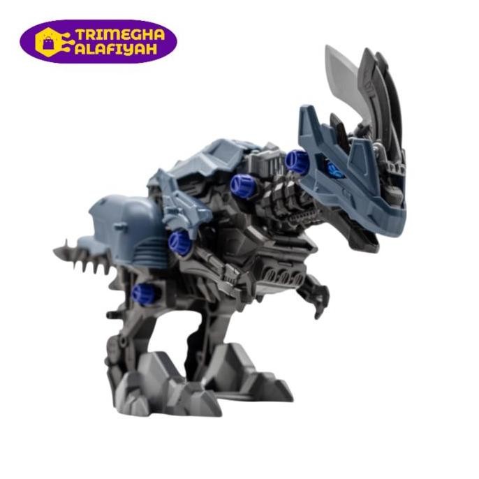 Mainan DIY Rakit Robot Dinosaurus Tempur Elektrik