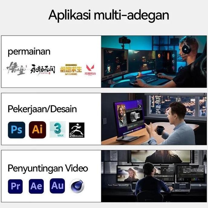 Pc Gaming Full Set 12-Inti Baru, Komputer Desktop Perakitan Desain Kantor Allshop