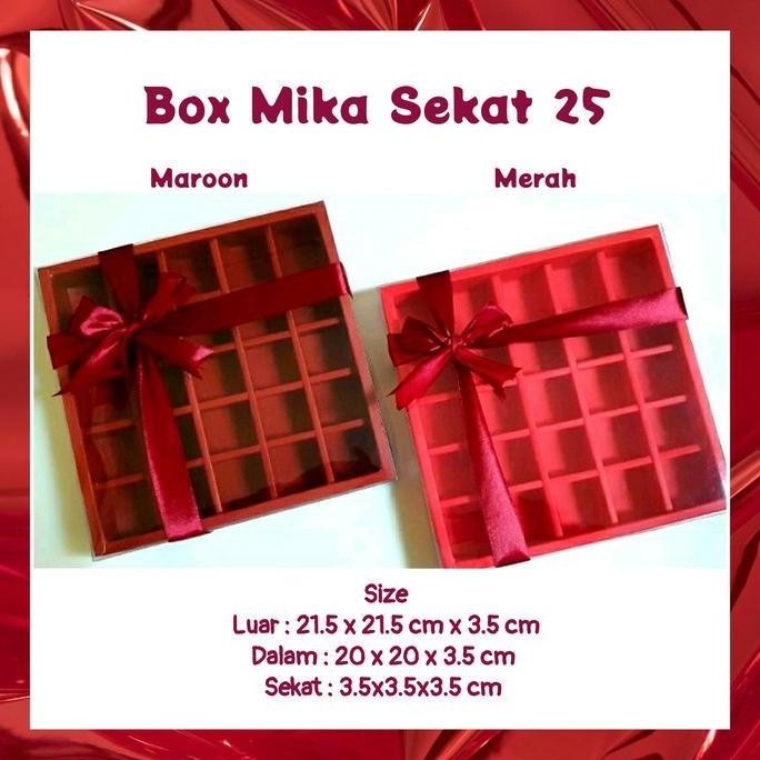Box Mika Sekat 25 Nastar Coklat Brownies Dus Packaging Kemasan