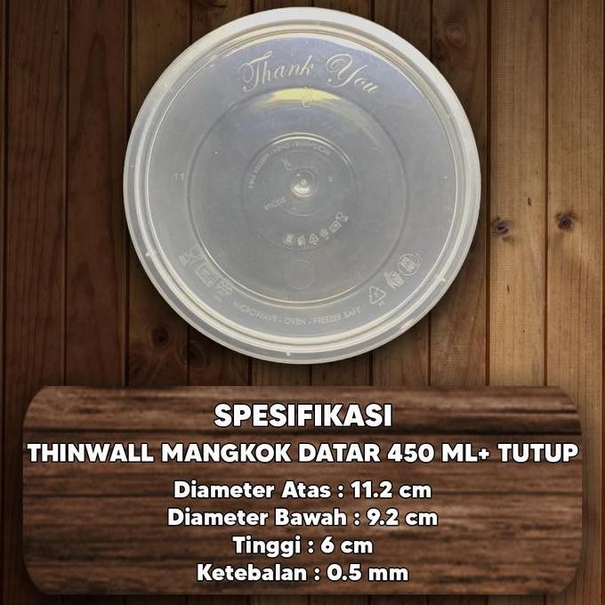 Thinwall Mangkok Mangkuk Plastik 450 ml / Thinwall Bowl 450 ml
