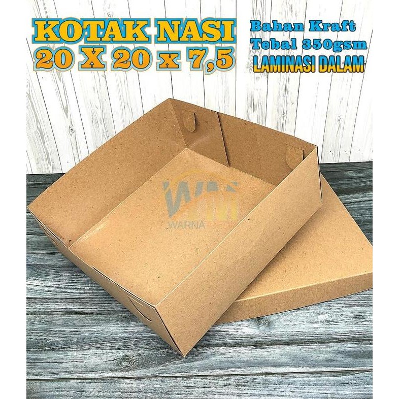 Dus Nasi 20x20/Box Catering Laminasi/Kotak Nasi 20/Dus Nasi Kotak 20