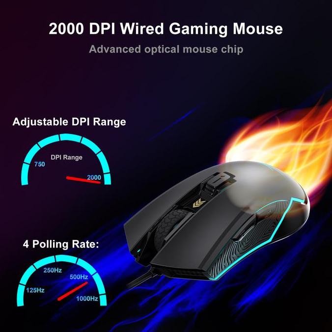 Mouse Gaming Altec ALGM-9002 - 4800DPI Wireless/Wired Mouse RGB Macro