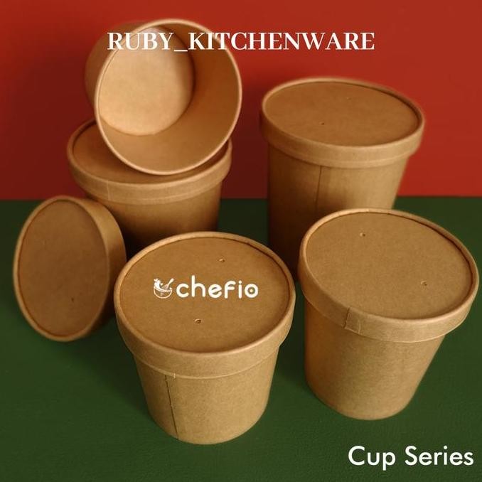 Paper Kraft Bowl Cup Cake Mangkok Kertas Makanan Coklat Laminasi