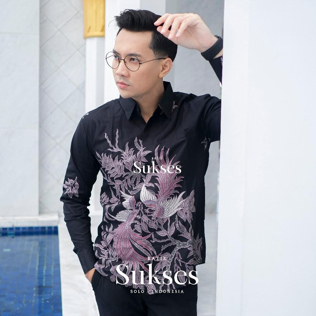 Ready_Stock_Cod Kutut Ungu Kemeja Batik Pria Slimfit Premium Lapis Furing Katun Halus Primisima Full