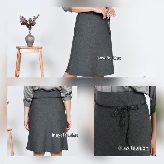 Df171>> Rok Pendek Hitam Rok Pendek Kerja Wanita Rok Line A