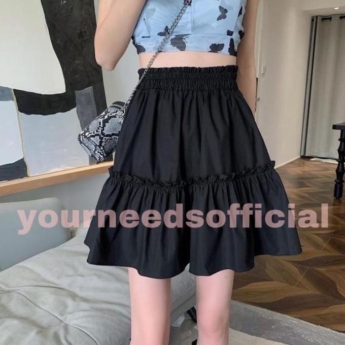 Df332>> (05) Rok Pendek Ruffles Wanita
