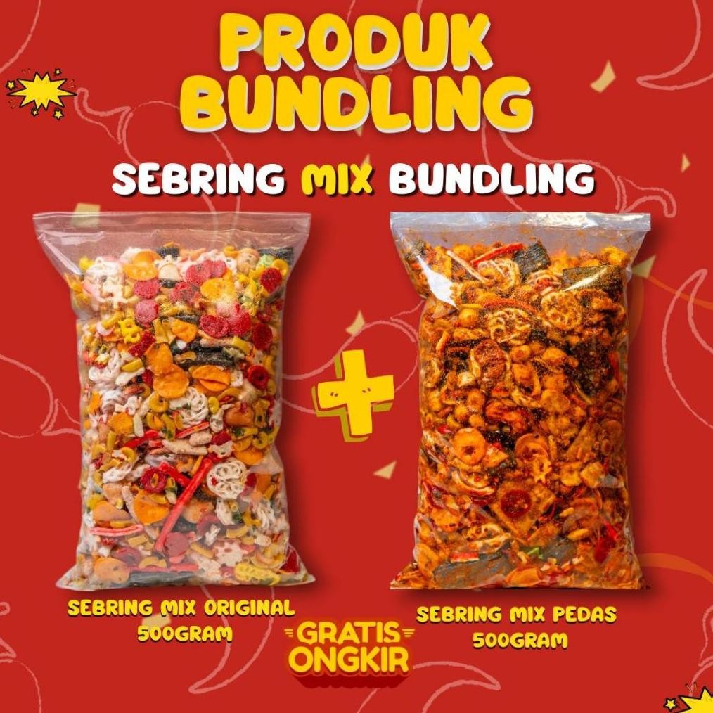 

TERLARIS Bundling Sebring Kerupuk Mix Pedas 500GR + Original 500GR Siap kirim