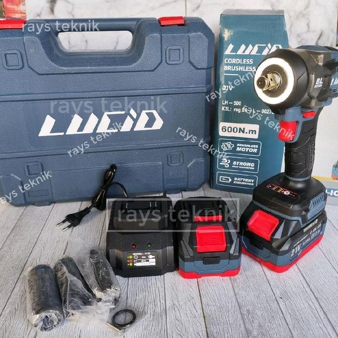 Lucid Lh500 Brushless Cordless Impact Wrench Impact Baterai Mesin Pembuka Baut Roda Baterai 21Volt 4