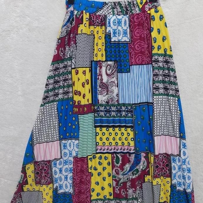 Db33>> Plisket/Rok Plisket Corak Rok/Panjang/Mayung/Payung Panjang Dewasa Bawahan Maxi