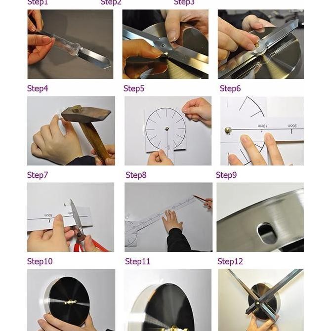 Jam Dinding Tempel Tembok Besar Jumbo Diy Aesthetic Detik Senyap Anti Berisik Quartz Acrylic Silent 