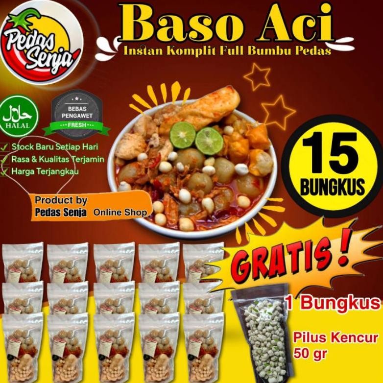 

TERLARIS 15 BUNGKUS Paket Usaha Baso Aci Instan Komplit Full Bumbu Kaldu Kuah Pedas Siap kirim