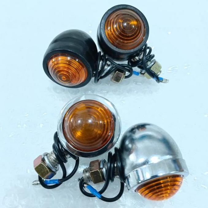 ''Terlaris" Sen Besi Mini Custom Universal Motor Sein Acipi Kecil Crom Hitam Seven Lampu Murah