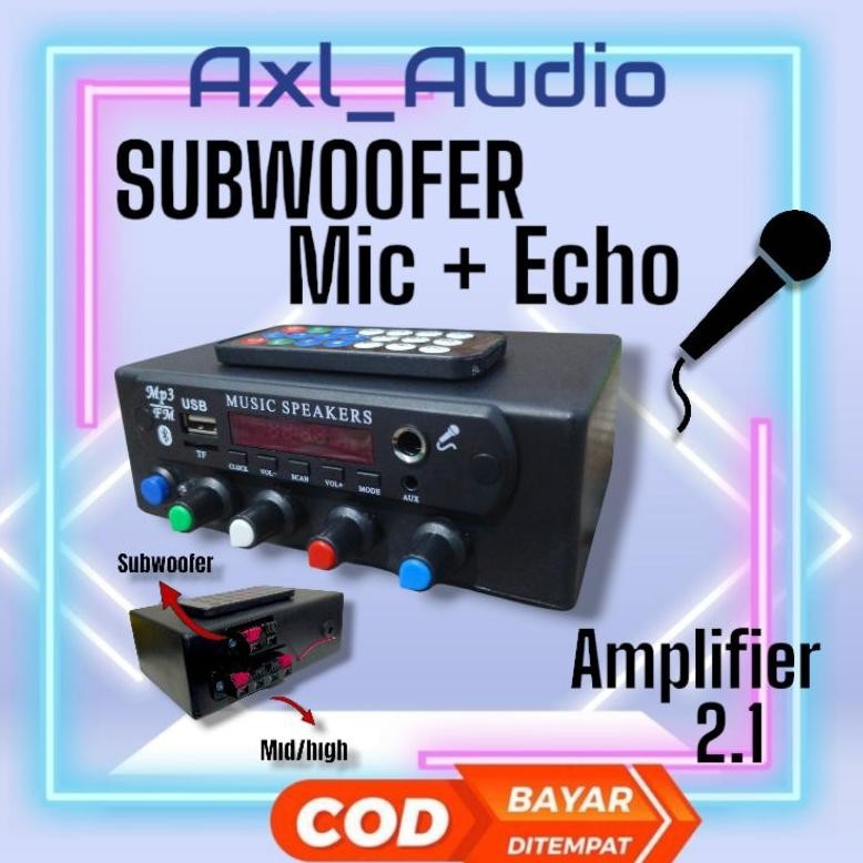 ''Terlaris" Power Ampli Mini Subwoofer Mic Echo Bluetooth Murah