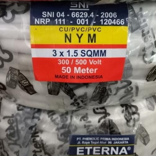 [Meteran] Kabel Eterna Nym 3X1. Isi 3 / Kabel Kawat Eceran