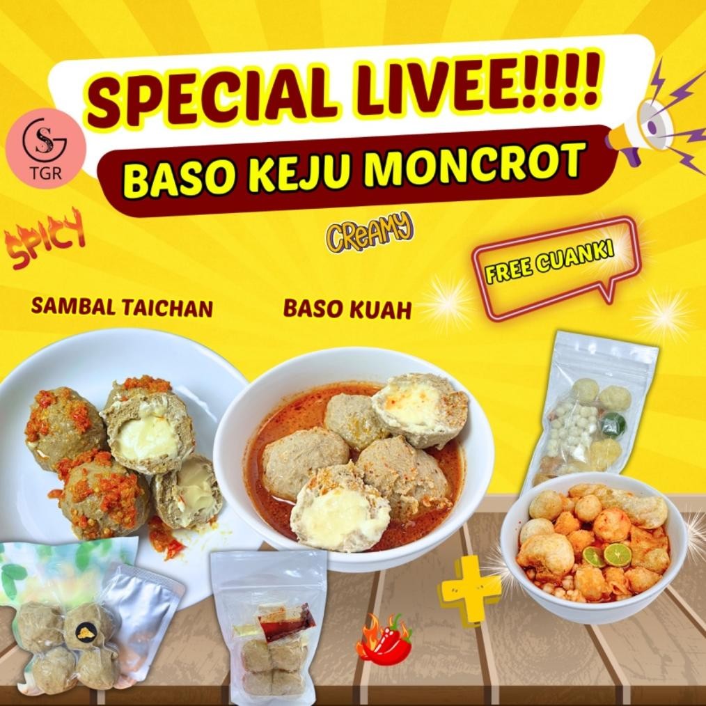 

TERLARIS [ SPECIAL LIVE 9.9] FREE GIFT BAKSO KEJU MONCROT ISI 4 SAMBAL TAICHAN BASO KUAH KEJU MONCROT KEJU MELELEH - GUDANGSNACKTGR Siap kirim